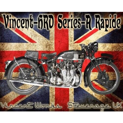 VINCED HRD SERIES A RAPIDE VINTAGE MOTORCYCLE METAL TIN SIGN WALL PLAQUE Cheap Tin Metal Signs