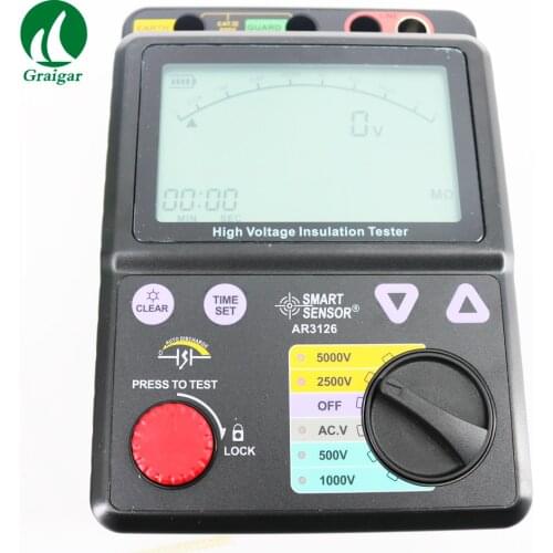 Smart Sensor AR3126 High Voltage Digital Insulation Resistance Tester Electrical Systems Machines Transformer