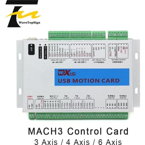 WaveTopSign Mach 3 CNC Control Card 3axis 4axis 6axis XHC MK4 CNC Mach3 USB Port Support Window 7 Systerm/stepper/servo motor