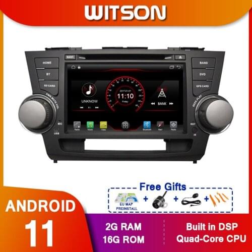WITSON Android 10.0 Car GPS for Toyota hightlander Car Radio Multimedia tape recorder bluetooth navigation