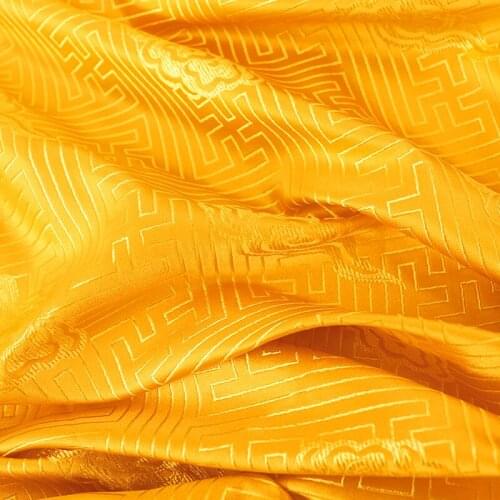 Gold fabric brocade jacquard fabrics for sewing cheongsam and kimono satin brocade material for DIY