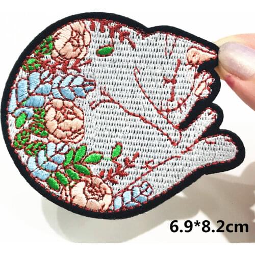 1pcs Cute Cat Elephant Iron on Patches for Clothing Embroidery Applique DIY Hat Coat Accessories Clothes Sticker Stripes Badge