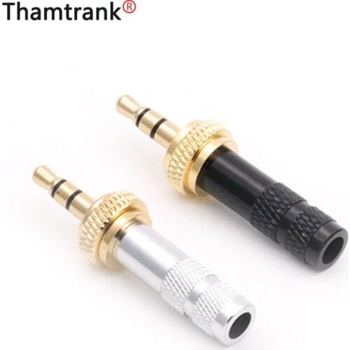 10pcs Mini Jack 3.5 mm 3 Pole Stereo Jack Plug Screw Lock Soldering Audio 3 Pin 3.5mm Connector for DIY Stereo Headset Earphone