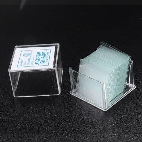 100pcs 22*22mm Blank Coverslip Slides Lab Supplies Square Microscope Cover Glass Set School Education Lab Replacement Tool