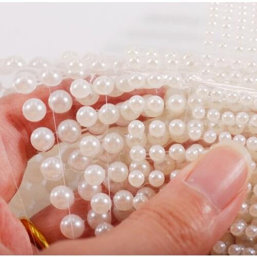 3/4/5/6MM Flatback Round White Limitation Pearls Self Adhesive Rhinestone Sticker DIY Making Nail Arts Makeup Decoration