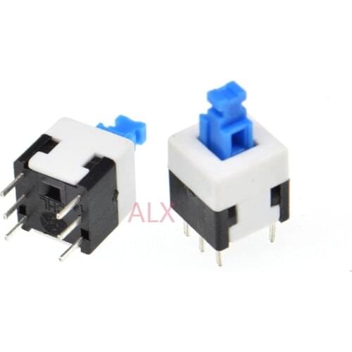 30PCS 8X8MM 6PIN Self lock push button switch Micro TAcT Key Switch Self-locking power SWITCH ON/OFF 8*8 8X8 inching