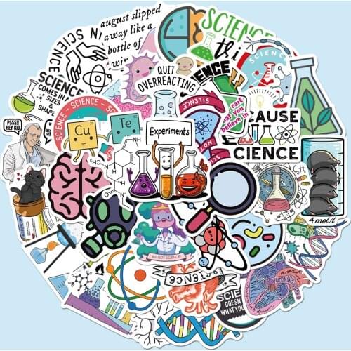 50pcs/bag Laboratory series Sticker Children Gift DIY for On Skateboard Suitcase Luggage Stickers Waterproof PVC