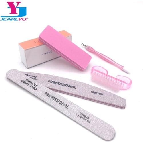 6Pcs/Set Nail Files Brush Durable Buffing Grit Sand Fing Nail Art Tool Accessories Professional Nail File UV Gel Polish Tools