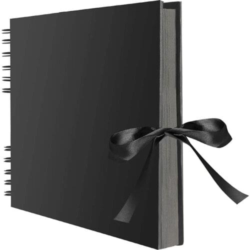Albums 80 sheets of black souvenir album A4 kraft paper DIY scrapbook pictures wedding birthday childrens gifts photo album