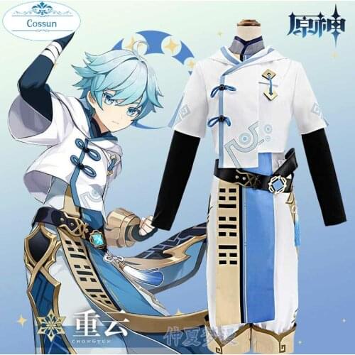 Anime Genshin Impact Chongyun Game Suit White Uniform Cosplay Costume Halloween Outfit For Men New 2020