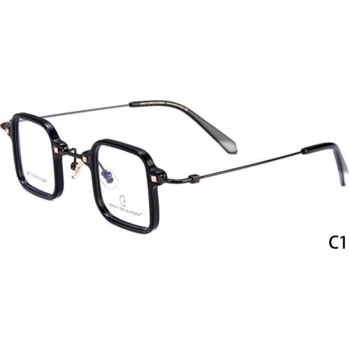 Belight Optical Men Fancy Vintage Retro Acetate with Metal Square Irregular Shape Design spectacle frame precription lens 506