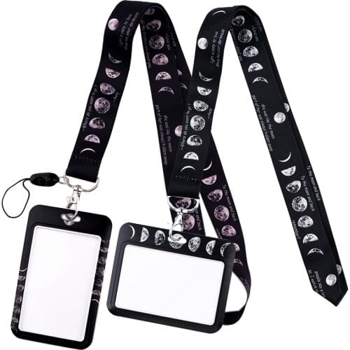 DZ1796 Lunar eclipse Moon Key lanyard Keychain Personalise Office ID Card Pass Gym Mobile Phone Key Ring Badge Holder Jewelry