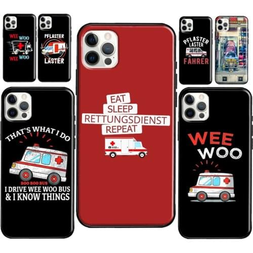 Ambulance EMS EMT Paramedic Soft Case For iPhone 12 11 Pro Max XS XR X 12 mini 5S SE 2020 6S 7 8 Plus Phone Cover