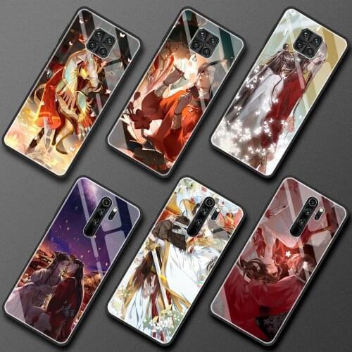 Tempered Glass Phone Case for Xiaomi Redmi Note 9S 8 10 Pro Max Poco X3 NFC Mi 11 10T Lite 5G Cover Shell Sac Tian Guan Ci Fu