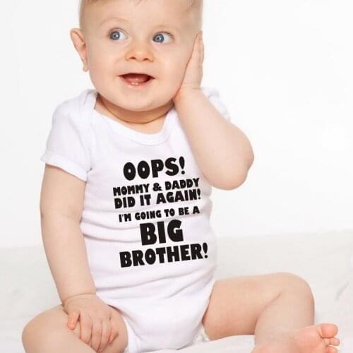 I Am Going To Be A Big Brother Printed Baby Bodysuit Cute Cotton Baby Boy Girls Rompers Onesies Short Sleeve Jumpsuit Clothes