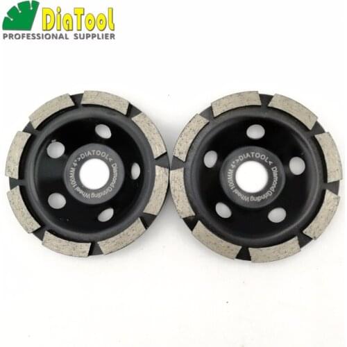 SHDIATOOL 2pks 100mm/4inch Diamond Grinding Disc Grit 30/40 Coarse Fast Working Single Row Cup Wheel