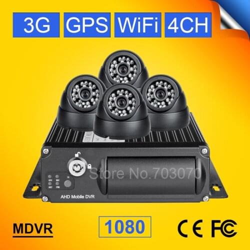 Dual sd 3G GPS WIFI 1080P ahd mobile dvr support 4pcs cameras,gps tracker,Real Time Surveillance Motion Detection software free