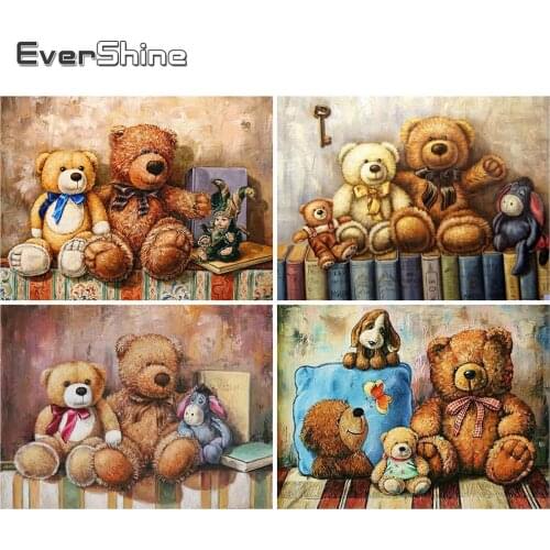 EverShine 5D DIY Diamond Painting Cartoon Cross Stitch Diamond Embroidery Bear New Arrival Needlework Handicrafts Wall Decor