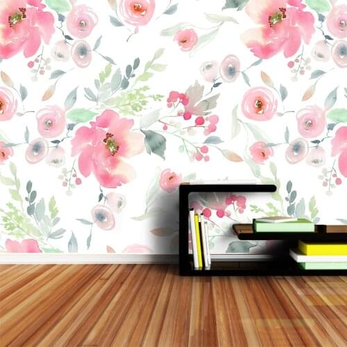 Photo Mural Wallpaper 3d Wallpapers for Living Room Wall Papers Home Decor Paper Bedroom Self Adhesive Wallpaper Cafe Pink Rose