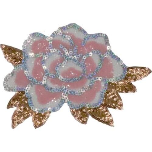 T shirt Women patch sequins 20cm Flower deal with it biker patches for clothing Diy stickers 3d t shirt mens free shipping