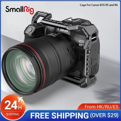 SmallRig Camera Cage For Canon EOS R5 and R6 Dslr With NATO Rail&Cold Shoes&ARRI-style Mounts Video Shooting DIY Cage -2982