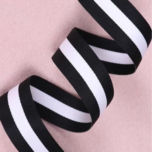 20M 10mm 15mm 20mm 25mm 30mm 40mm Webbing For Handwork Apparel Sewing & Fabric Black White Stripes Ribbon Accessories bias tape