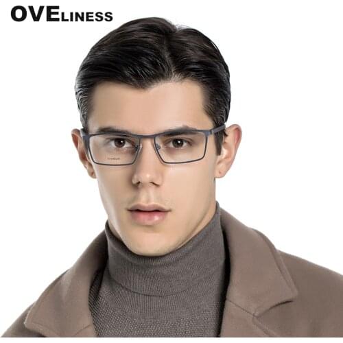Fashion Square mens eyeglasses frames Optical Glasses Frame for Men full Metal eyewear Myopia Prescription glasses Spectacles