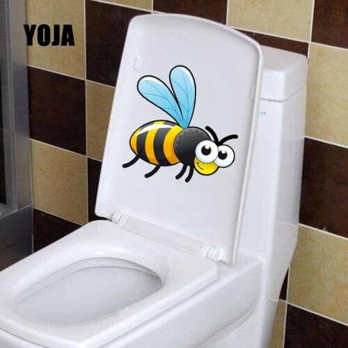YOJA 22.6X22.1CM Creative Toilet Decal Wall Stickers Lovely Little Bee Bathroom Home Decor Mural T5-0817