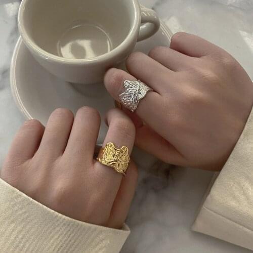 Irregular Geometric Ring Chunky Wide Womens Fashion Open Finger Ring