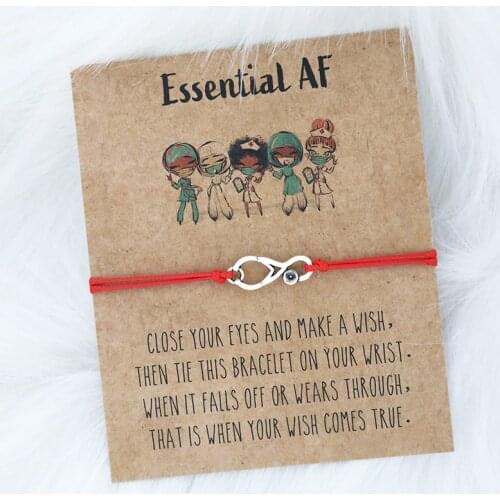 Essential AF Wish Bracelet Nurse Doctor Medical Nurse Bracelet Stethoscope Jewelry for Women Men Friendship AF Nurse Gift