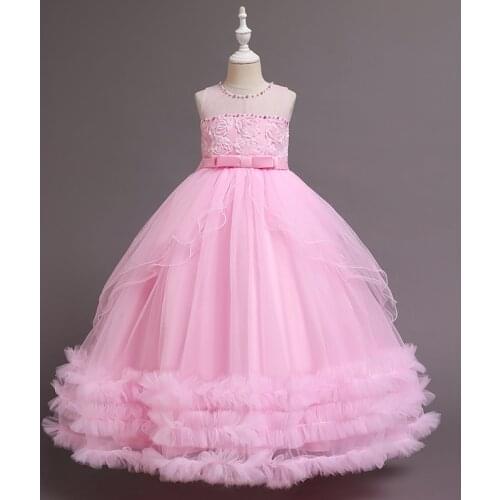 Formal Bridesmaid Dress Costume Kids Dress For Girls Elegant Wedding Dresses Girls Princess Dress Prom Lace Party Vestidos