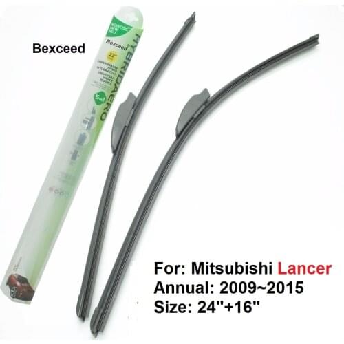 Flat wiper blade For Mitsubishi Lancer Bexceed of Car Windscreen Windshield 24"+16 2009~2015