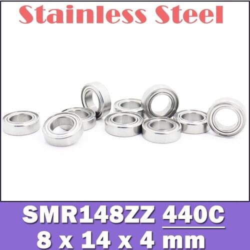 SMR148ZZ Bearing 8*14*4 mm ( 10PCS ) ABEC-1 Stainless Steel Ball Bearings Shielded SMR148Z SMR148 Z ZZ