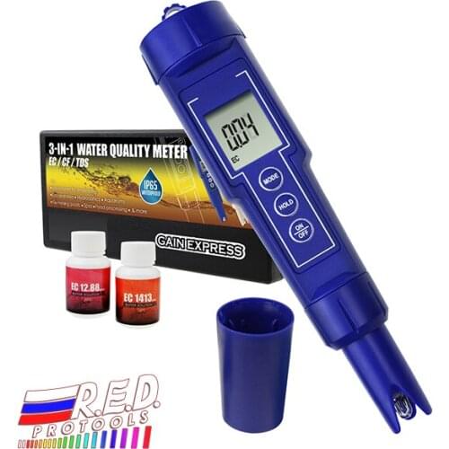 Portable Digital Pen type Waterproof 3 in 1 EC CF TDS Conductivity Hydroponic Meter Tester 19990 ppm Built-in ATC