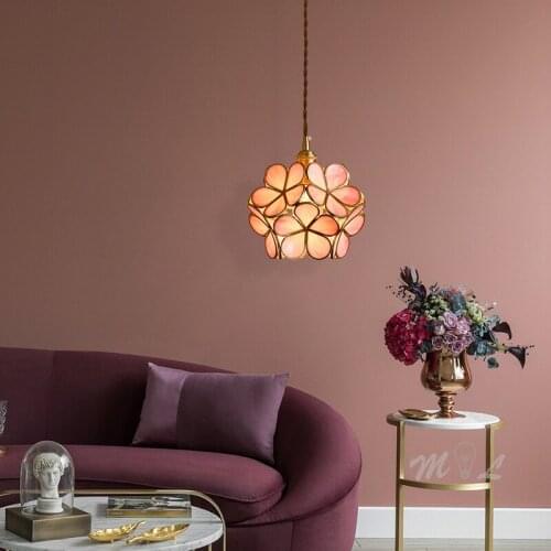 Nordic Modern Flower Pendant Lights Glass Ball Hanging Lamp Suspension luminaire for Living Room Kitchen Bedroom Lamp Home Deco