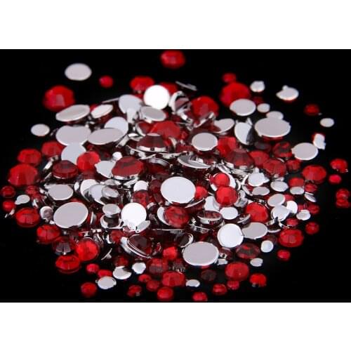 Smart Color Dark Red Color Acrylic Rhinestones Shoes Sparkling Nail Art Decorations Clothing Decorations Small Pack