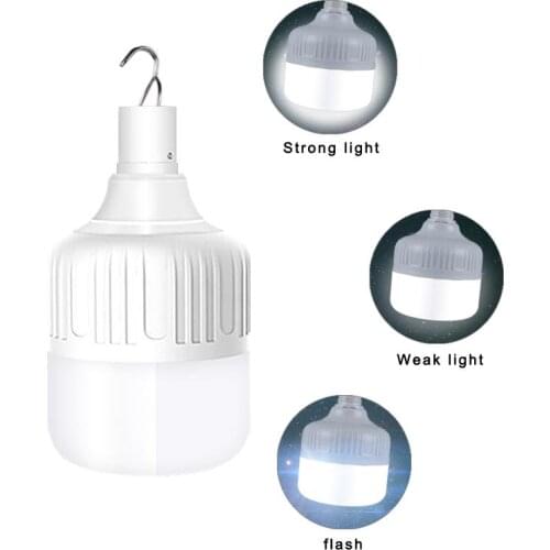 USB Lamp Bulb Light LED Bulb Camping Tent Dusk To Dawn Market Lighting Indoor Outdoor Rechargeable Smart