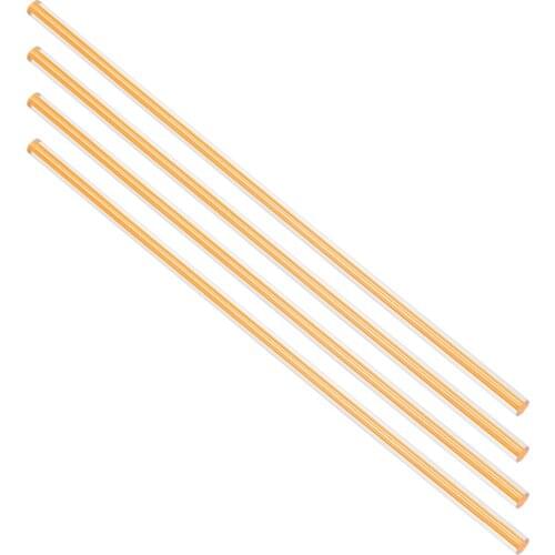 Uxcell 4pcs 250mm Length 6mm Diameter Yellow/Green/Light Blue/White Straight Line Solid Acrylic Round Rod PMMA Bar