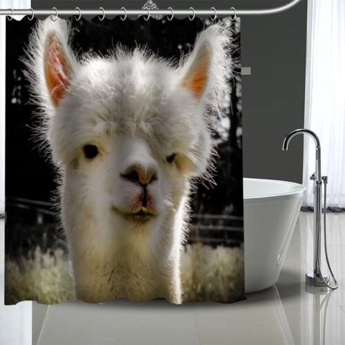 Waterproof Shower Curtain Can Be Customized Alpaca Bathroom Shower Bath Supplies Polyester Shower Curtain With Hooks
