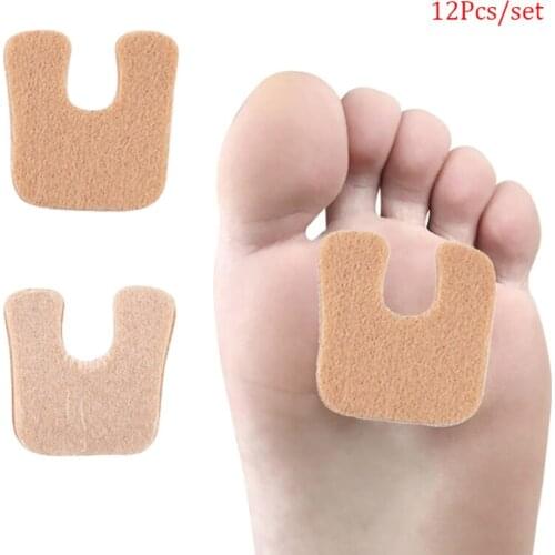 12Pcs U-Shaped Felt Callus Pads Toe Protect Shoes Reduce Foot Stickers Patch Heel Protector Sticker High Heeld Shoes Insoles