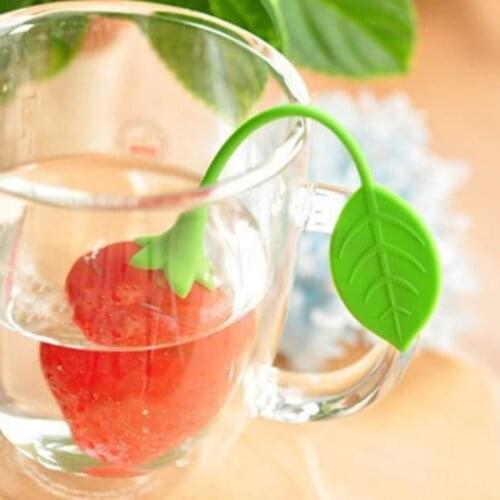 1Pcs Strawberry Shape Tea Infuser Creative Silicone Tea Bag Strainer Tea Leaf Filter Diffuser Teaware Teapot Accessories
