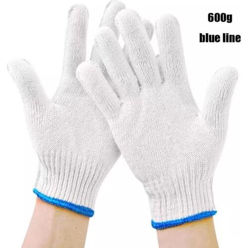 12Pcs Home Hygiene Nylon Thin Work Protective Gloves Knitted Outdoor Garden Work Wear-resistant Non-slip Protective Gloves NW