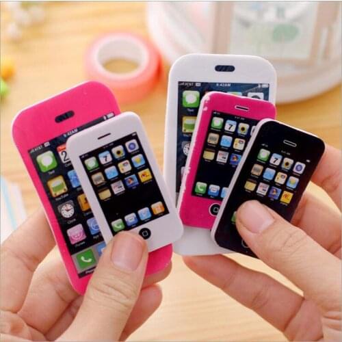 2pc/Lot Novelty Mobile Phone Rubber Eraser Creative Stationery Office School Supplies Kawaii Papelaria Gifts For Children Toy