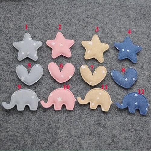 40pcs/lot Elephant Padded Appliques for Children Headwear Hair clip Accessories and Garment Accessories