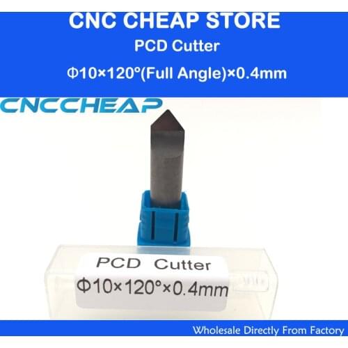 Free shipping 1pc 10mm shank 120 degree 0.4mm tip PCD bit,cnc engraving bits,stone tombstone tool diamonds for granit, hard jade