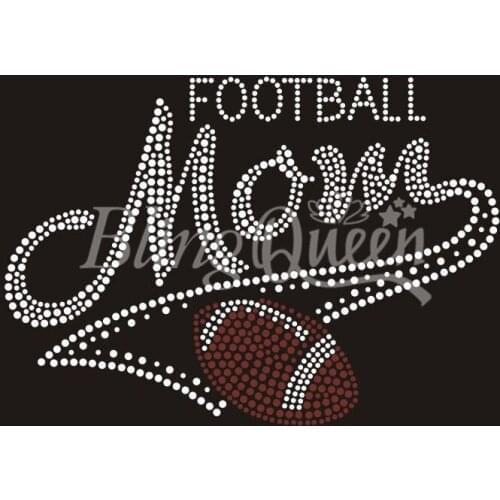 BlingQueen 25PCS/LOT Rhinestone Motifs Football Mom Design Custom Orders are welcome
