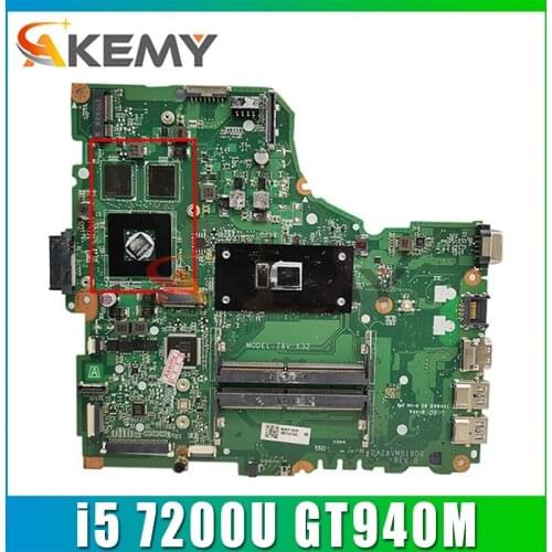 DAZ8VMB18C0 DAZ8VMB18D0 for ACER TM-P249 TX40-G1 E5-475G E5-475 E5-476 Laptop Motherboard CPU i5 7200U GT940M Test OK Mainboard
