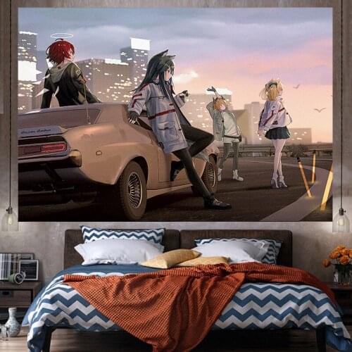 Kawaii girl tapestry room decor wall carpet bedroom background tapiz pared Japan cartoon wall tapestry