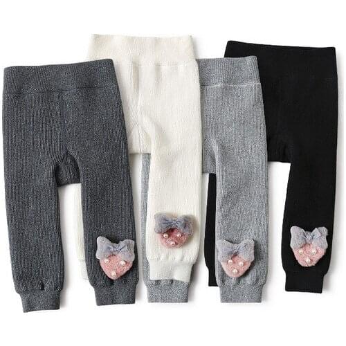 Children kids baby thicken leggings autumn winter boys girls plus velvet warm pants cute cartoon newborn baby tights