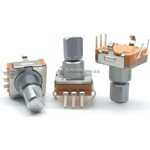 EC11 thin rotary encoder with switch 30 positioning 15 pulse 12mm half-axis audio digital potentiometer 5 feet